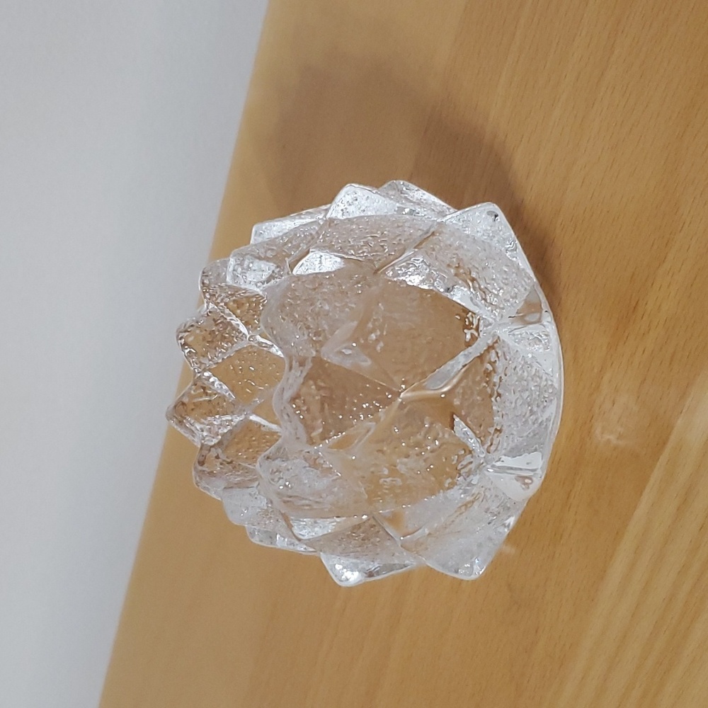 🏠 Orrefors Sweden Firefly Signed Crystal Glass Artichoke Votive Candle Holder